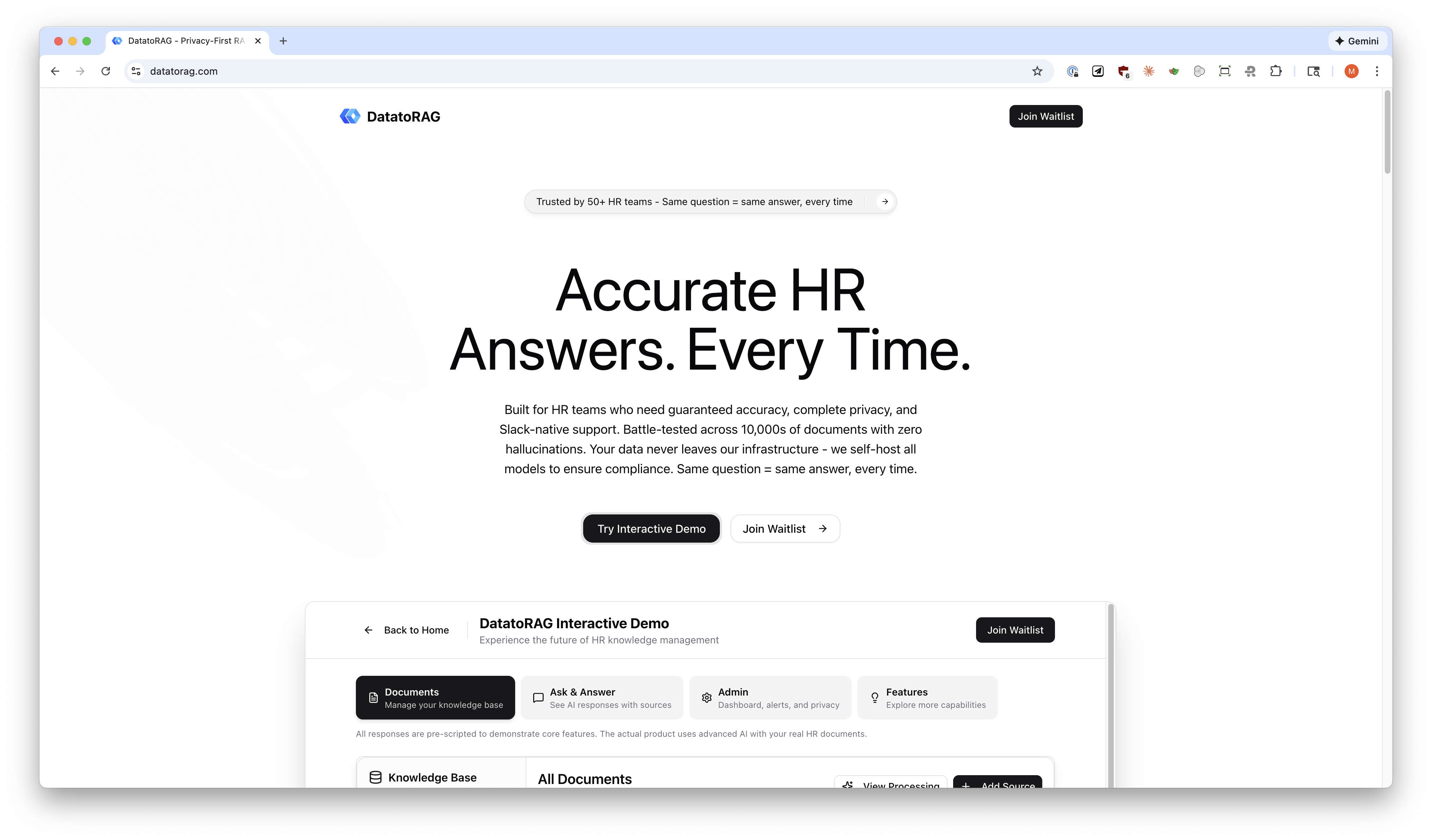 DatatoRAG.com screenshot